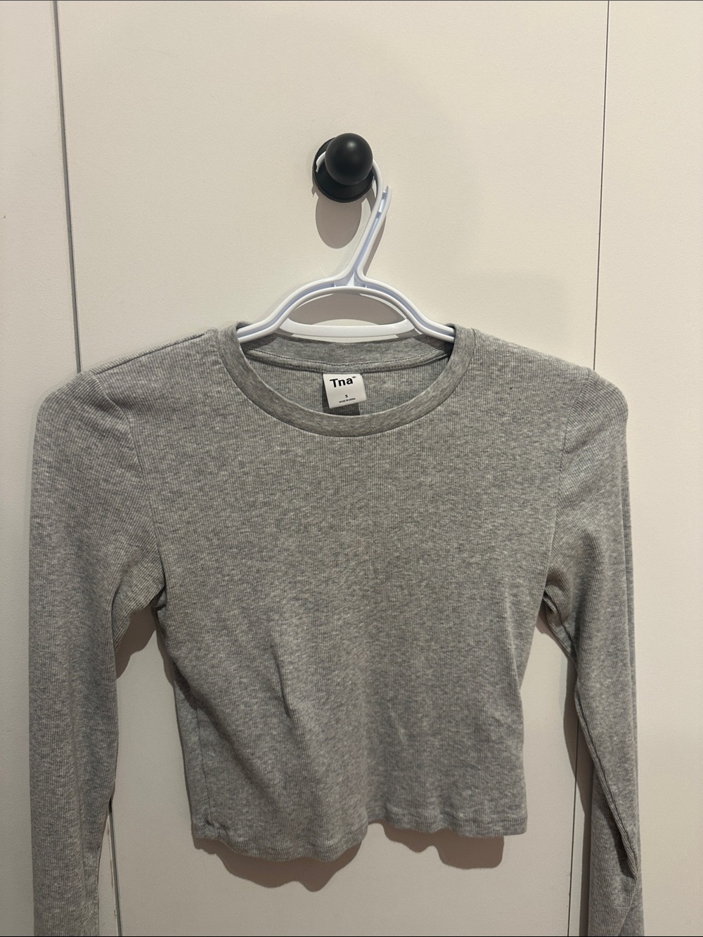 TNA Gray Long Sleeve Crewneck Top